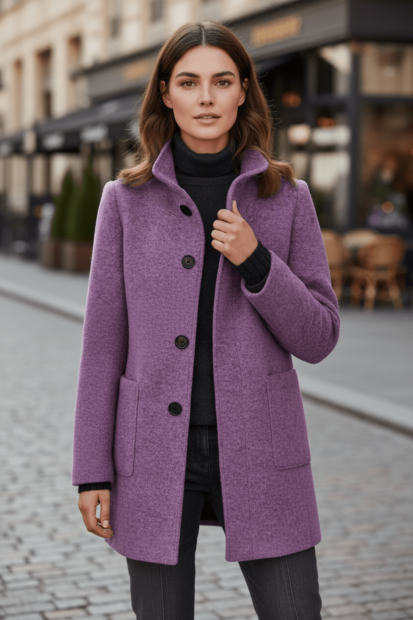 Women's Wool-Blend Overcoat for Cold Weather Fashion and Warmth