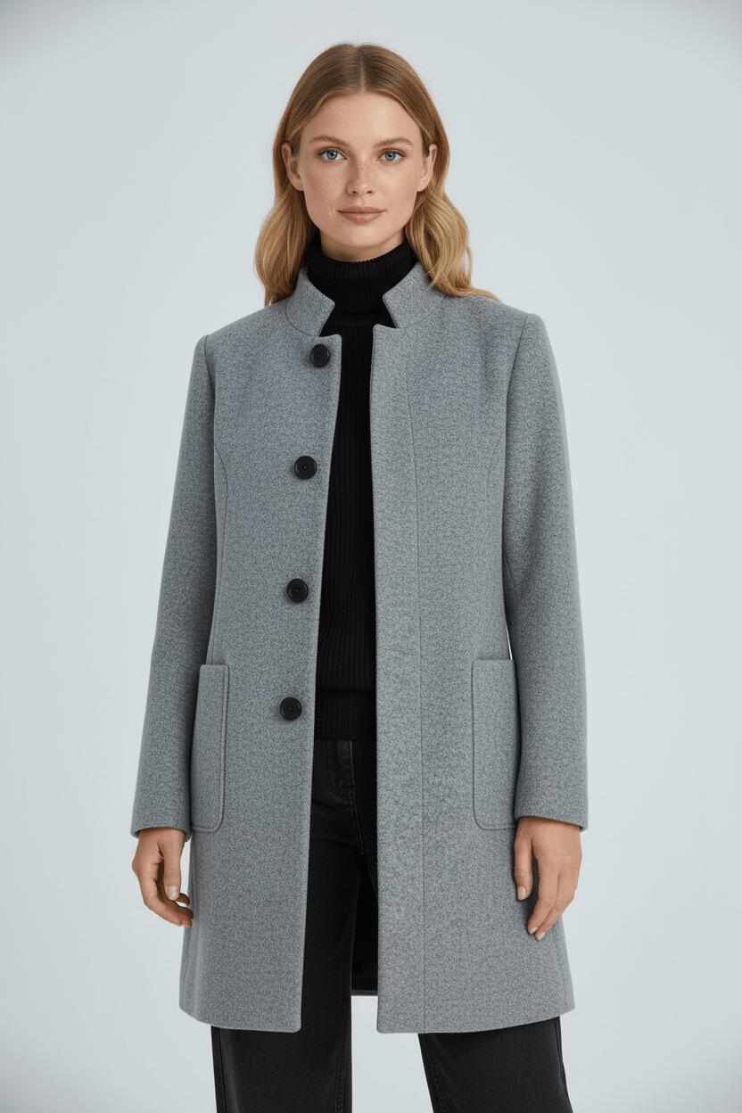 Women's Wool-Blend Overcoat for Cold Weather Fashion and Warmth
