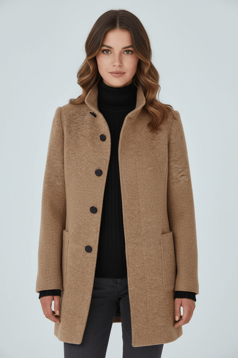 Women's Wool-Blend Overcoat for Cold Weather Fashion and Warmth