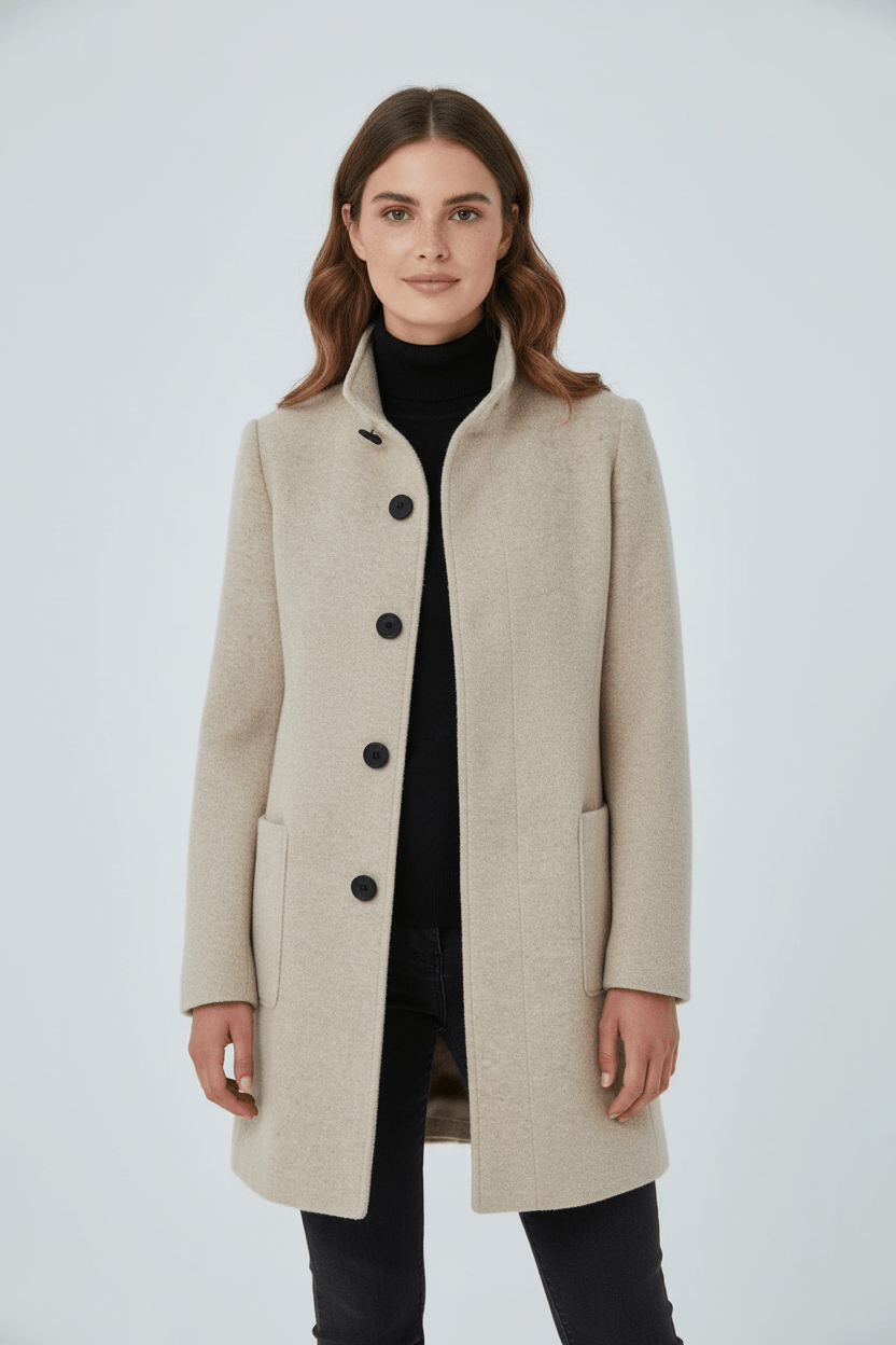 Women's Wool-Blend Overcoat for Cold Weather Fashion and Warmth