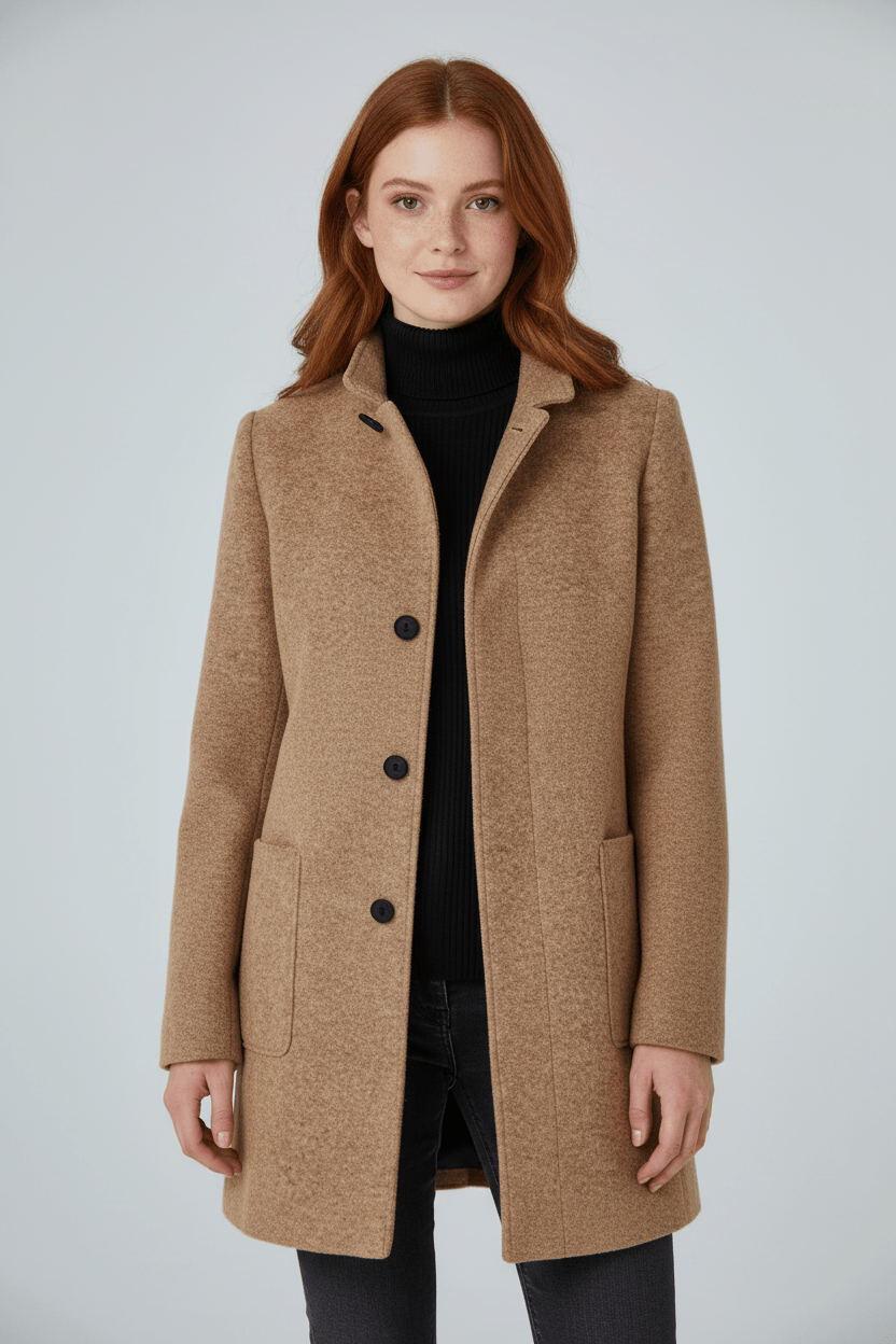Women's Wool-Blend Overcoat for Cold Weather Fashion and Warmth