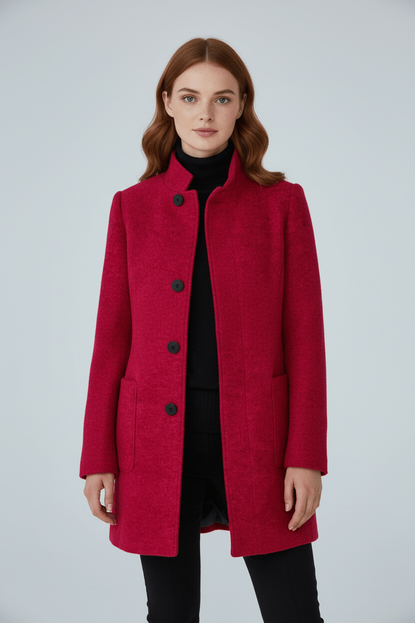 Women's Wool-Blend Overcoat for Cold Weather Fashion and Warmth