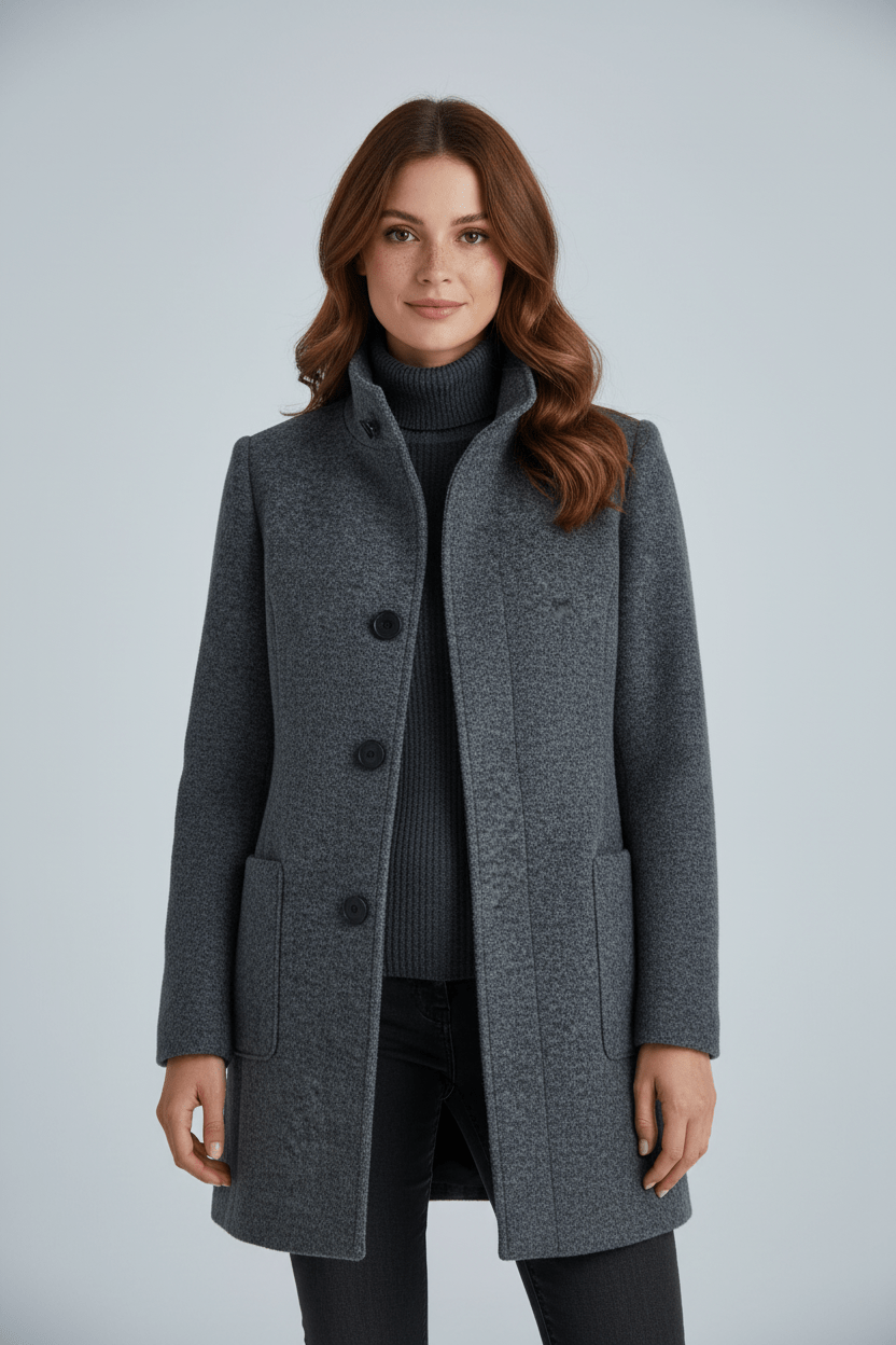 Women's Wool-Blend Overcoat for Cold Weather Fashion and Warmth