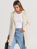 Wool Blend Lapel Coat for Women - Elegant Outerwear for Casual and Formal Wear
