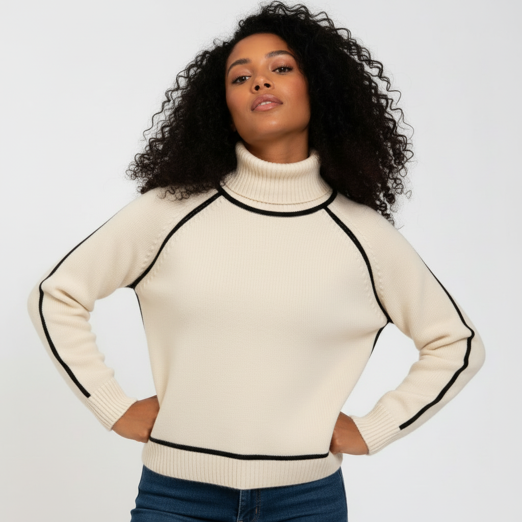 Wool Turtleneck Sweater for Women - Cozy Knit Design for Casual Winter Wear - Warm Essential for Cold Weather