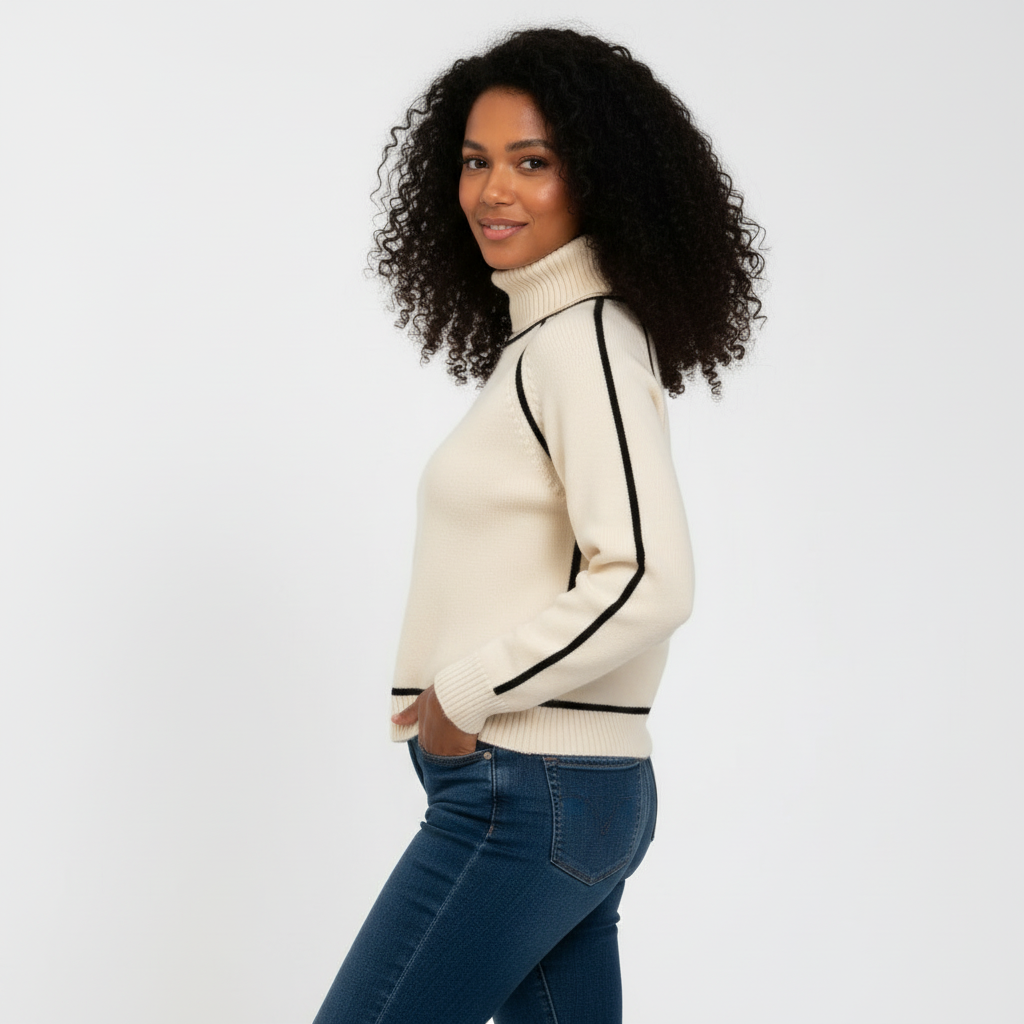 Wool Turtleneck Sweater for Women - Cozy Knit Design for Casual Winter Wear - Warm Essential for Cold Weather
