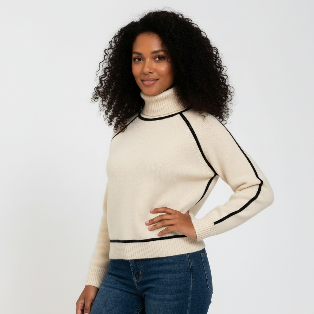 Wool Turtleneck Sweater for Women - Cozy Knit Design for Casual Winter Wear - Warm Essential for Cold Weather