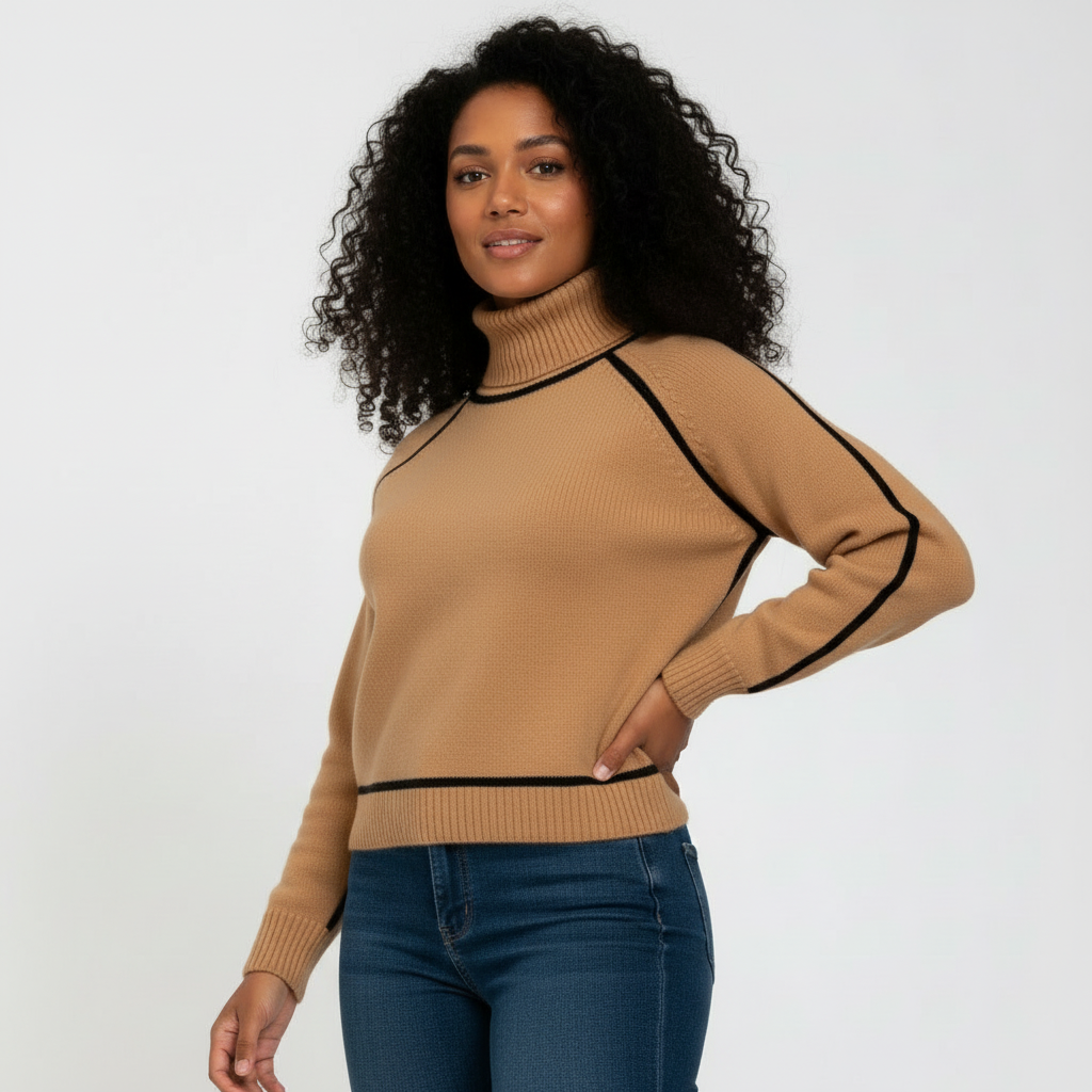 Wool Turtleneck Sweater for Women - Cozy Knit Design for Casual Winter Wear - Warm Essential for Cold Weather