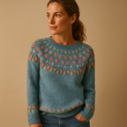 Wool Casual Jumper for Women - Cozy Knit Sweater with Unique Pattern for Everyday Wear