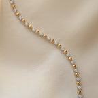 Two Tone Bead and Bezel Tennis Bracelet