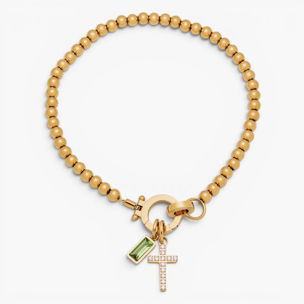 Faith Birthstone Charm Bracelet