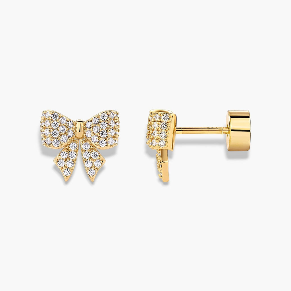Colette Bow Flat Back Stud Earrings