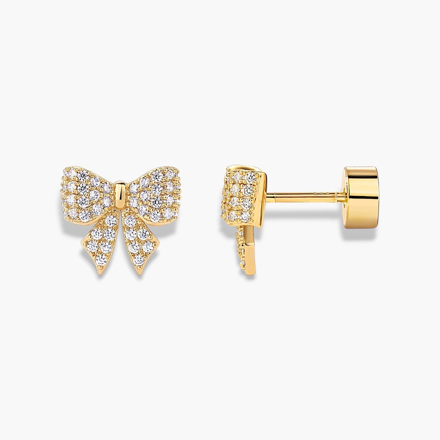 Colette Bow Flat Back Stud Earrings