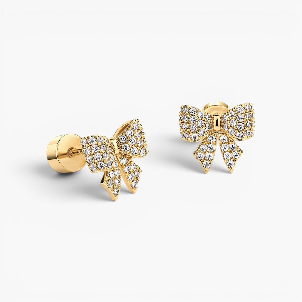 Colette Bow Flat Back Stud Earrings