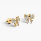 Colette Bow Flat Back Stud Earrings