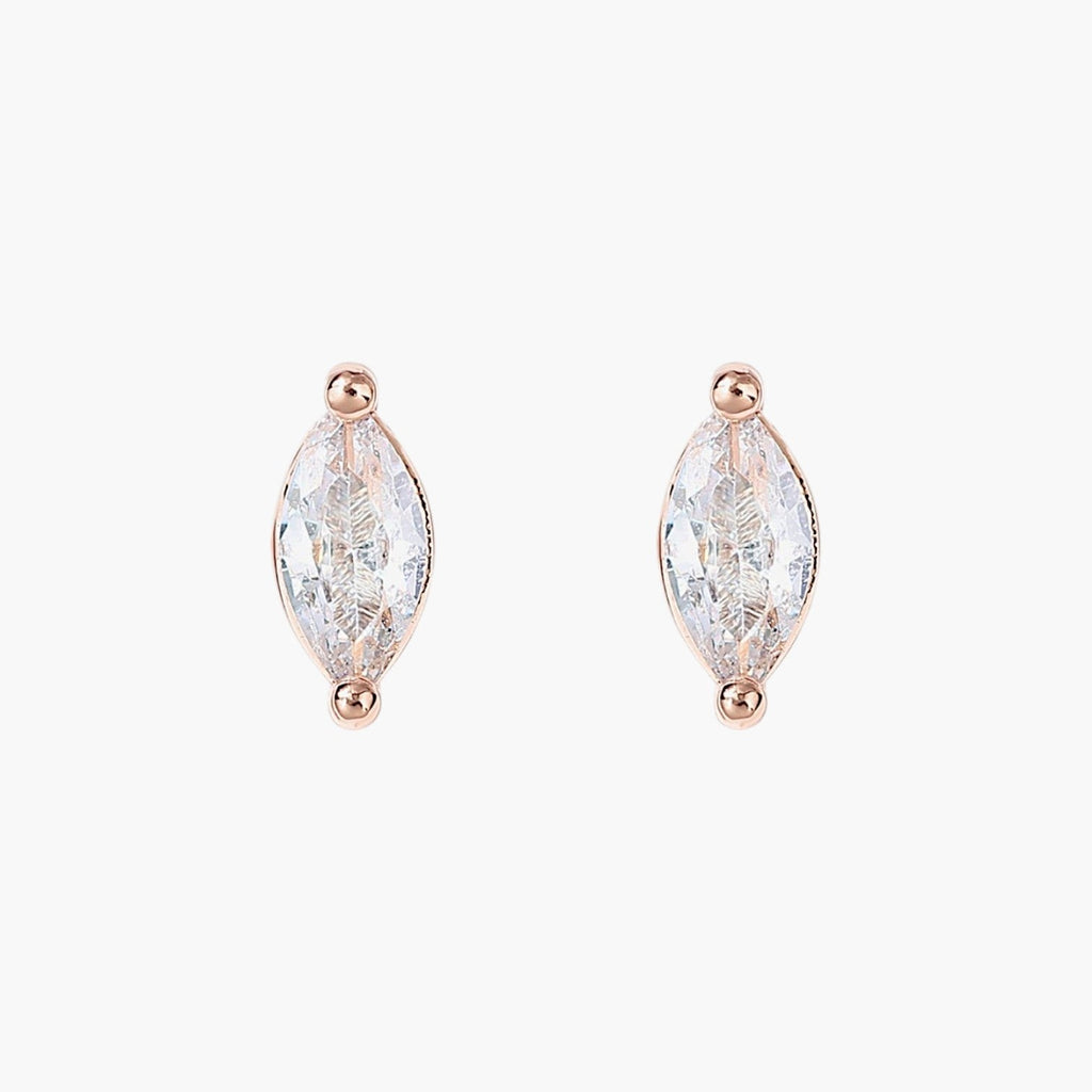 Marquise Tear Flat Back Stud Earrings
