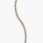 Two Tone Bead and Bezel Tennis Bracelet