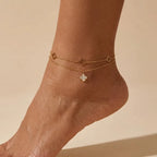 Vera Layered Clover Anklet