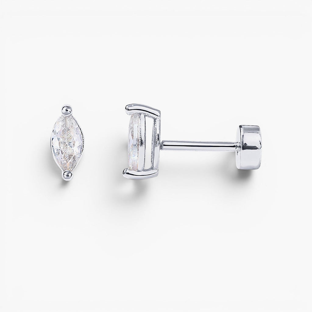 Marquise Tear Flat Back Stud Earrings