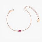 Baguette Birthstone Chain Bracelet
