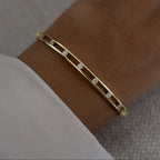 Sleek Stone Set Bangle Bracelet