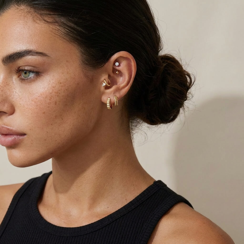 Sleek Nail Huggie Earrings