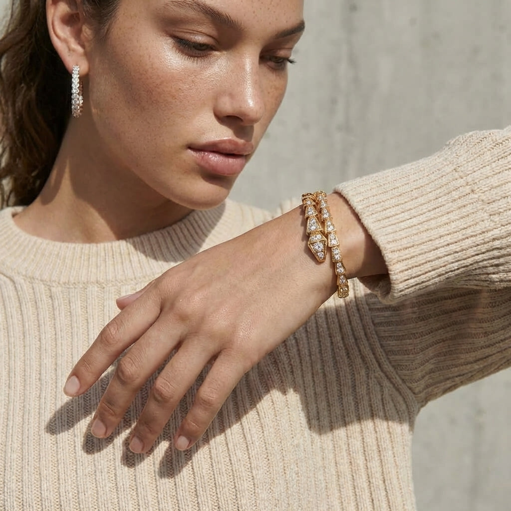 Aurelia Serpent Pavé Bracelet