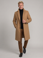 Men's Wool Long Coat | Slim Fit Stylish Outerwear | Formal and Casual Wear