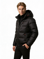 Men's Down Parka Jacket | Warm Windproof Hooded Outerwear | Ideal for Cold Weather Activities | Durable Insulated Design