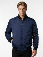 Men's Lightweight Zip-Up Bomber Jacket with Pockets | Casual Everyday Outerwear | Versatile Design for All Seasons