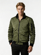 Men's Lightweight Zip-Up Bomber Jacket with Pockets | Casual Everyday Outerwear | Versatile Design for All Seasons