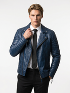 Men's Faux Leather Zip-Up Biker Jacket | Casual Riding Outerwear | Stylish Everyday Jacket