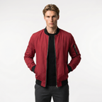 Men's Slim Fit Lightweight Zip-Up Bomber Jacket with Pockets - Casual Everyday Wear