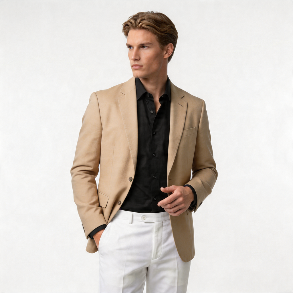 Men's Lightweight Textured Blazer | Tailored Fit | Smart-Casual Jacket for Versatile Wear