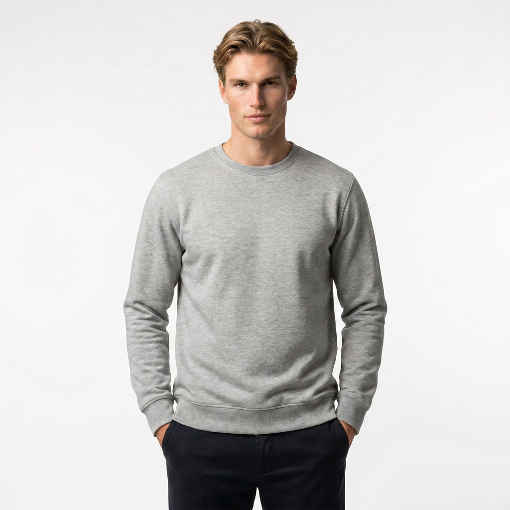Men's Crew Neck Sweatshirt | Soft Cotton Blend | Casual Style | Everyday Comfort Wear