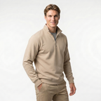 Men's Quarter Zip Sweatshirt | Soft Cotton Blend | Lightweight Casual Wear | Comfortable Everyday Style