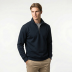 Men's Quarter Zip Sweatshirt | Soft Cotton Blend | Lightweight Casual Wear | Comfortable Everyday Style