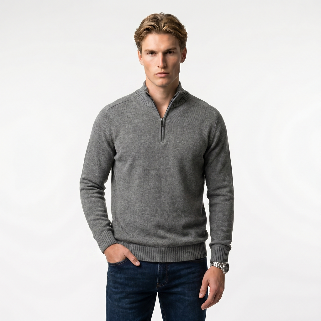 Men's Lightweight Half-Zip Knit Sweater | Casual Spring Style for Everyday Wear | Comfortable Knit Fabric