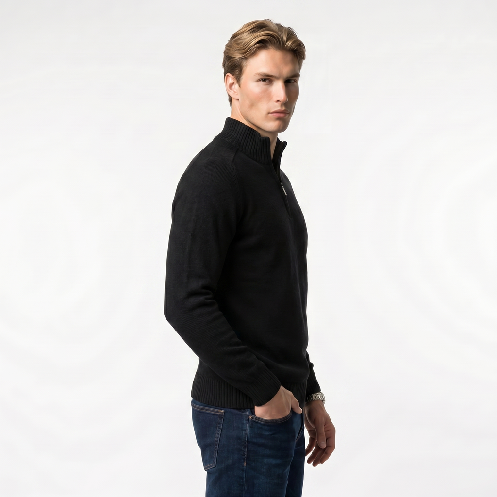 Men's Lightweight Half-Zip Knit Sweater | Casual Spring Style for Everyday Wear | Comfortable Knit Fabric