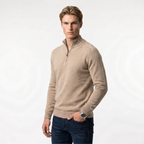 Men's Lightweight Half-Zip Knit Sweater | Casual Spring Style for Everyday Wear | Comfortable Knit Fabric