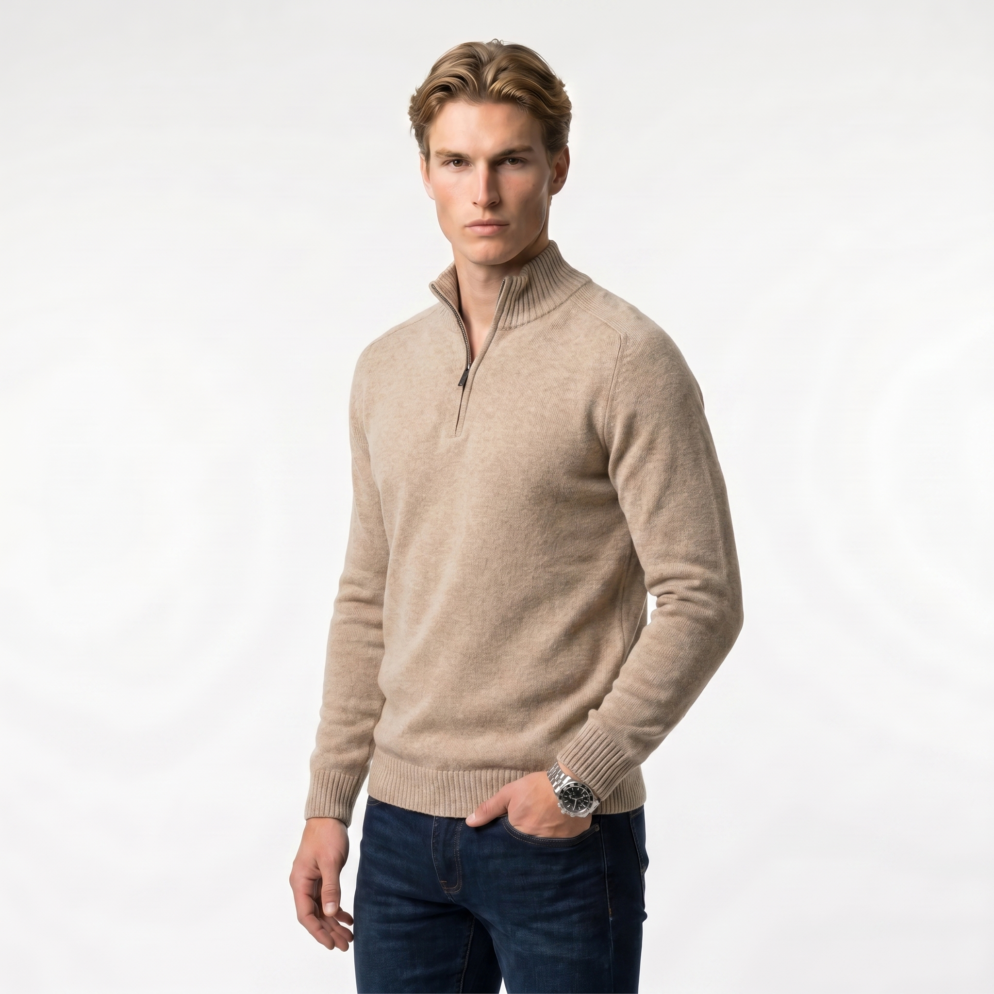 Men's Zip-Up Sweater | Soft Knit Fabric | Casual Everyday Wear | Multiple Color Options Available