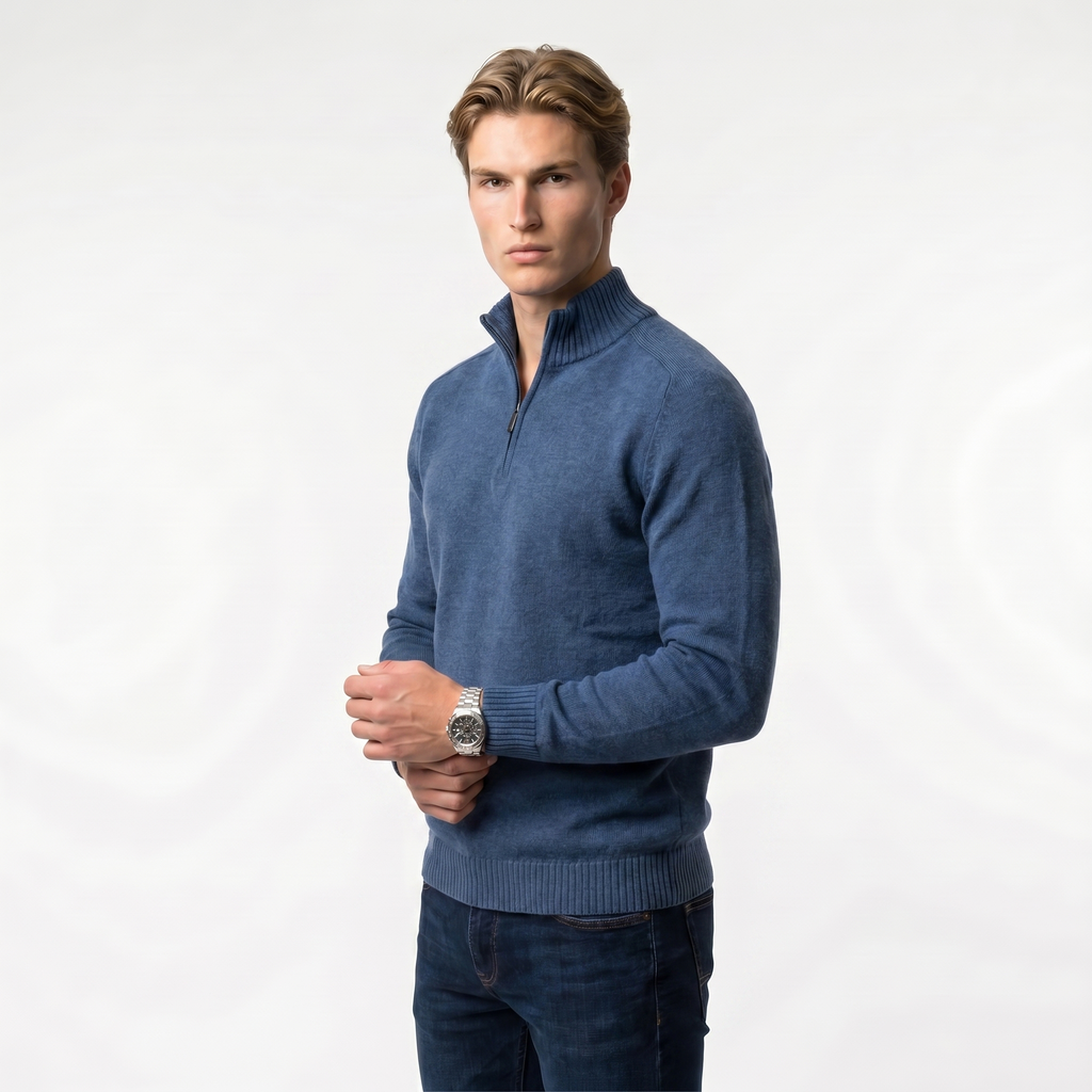 Men's Lightweight Half-Zip Knit Sweater | Casual Spring Style for Everyday Wear | Comfortable Knit Fabric