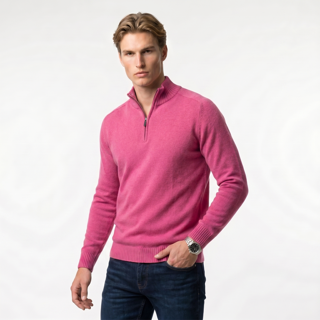 Men's Lightweight Half-Zip Knit Sweater | Casual Spring Style for Everyday Wear | Comfortable Knit Fabric
