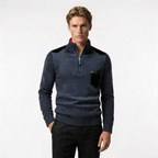 Men's Knit Zip Sweater with Pocket | Comfortable Casual Wear for Everyday Style