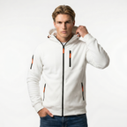 Men's Cotton Blend Adjustable Hooded Zip Hoodie - Casual Jacket for Everyday Wear