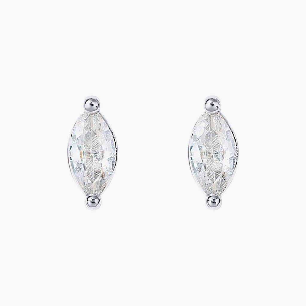 Marquise Tear Flat Back Stud Earrings