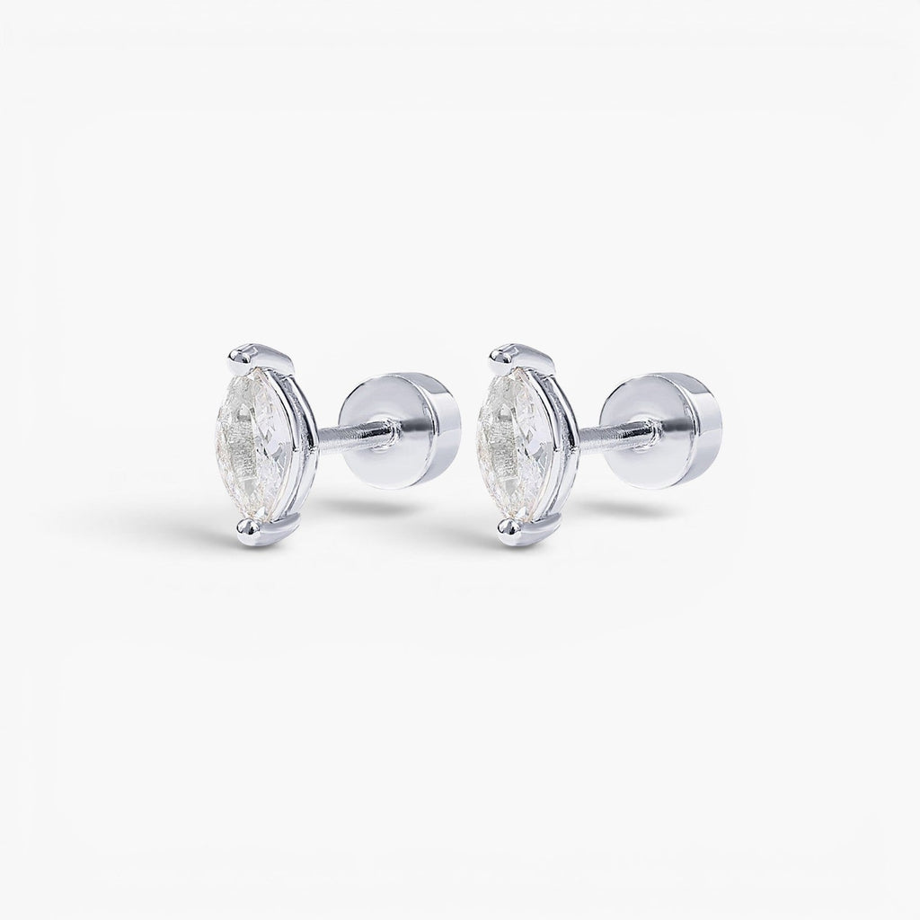Marquise Tear Flat Back Stud Earrings