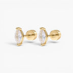 Marquise Tear Flat Back Stud Earrings