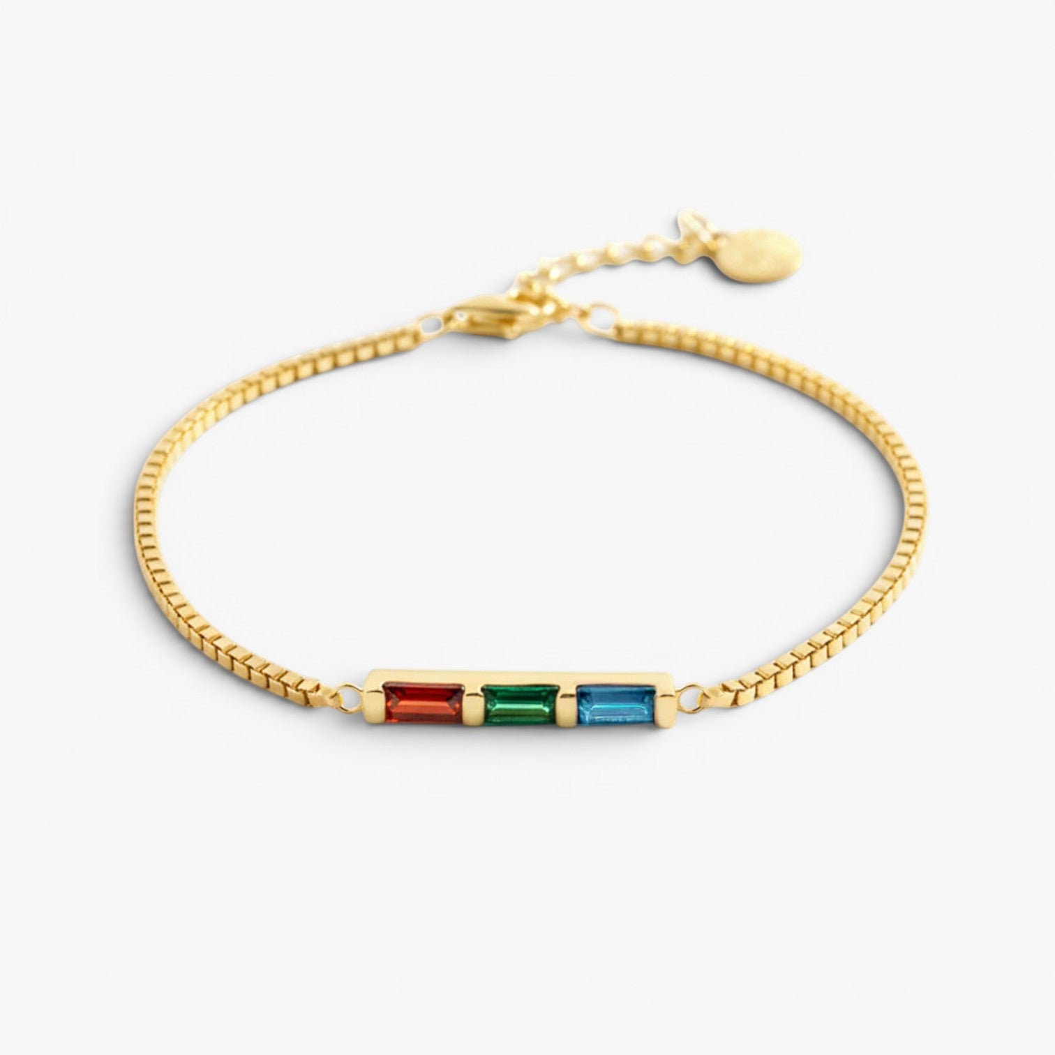Baguette Birthstone Chain Bracelet