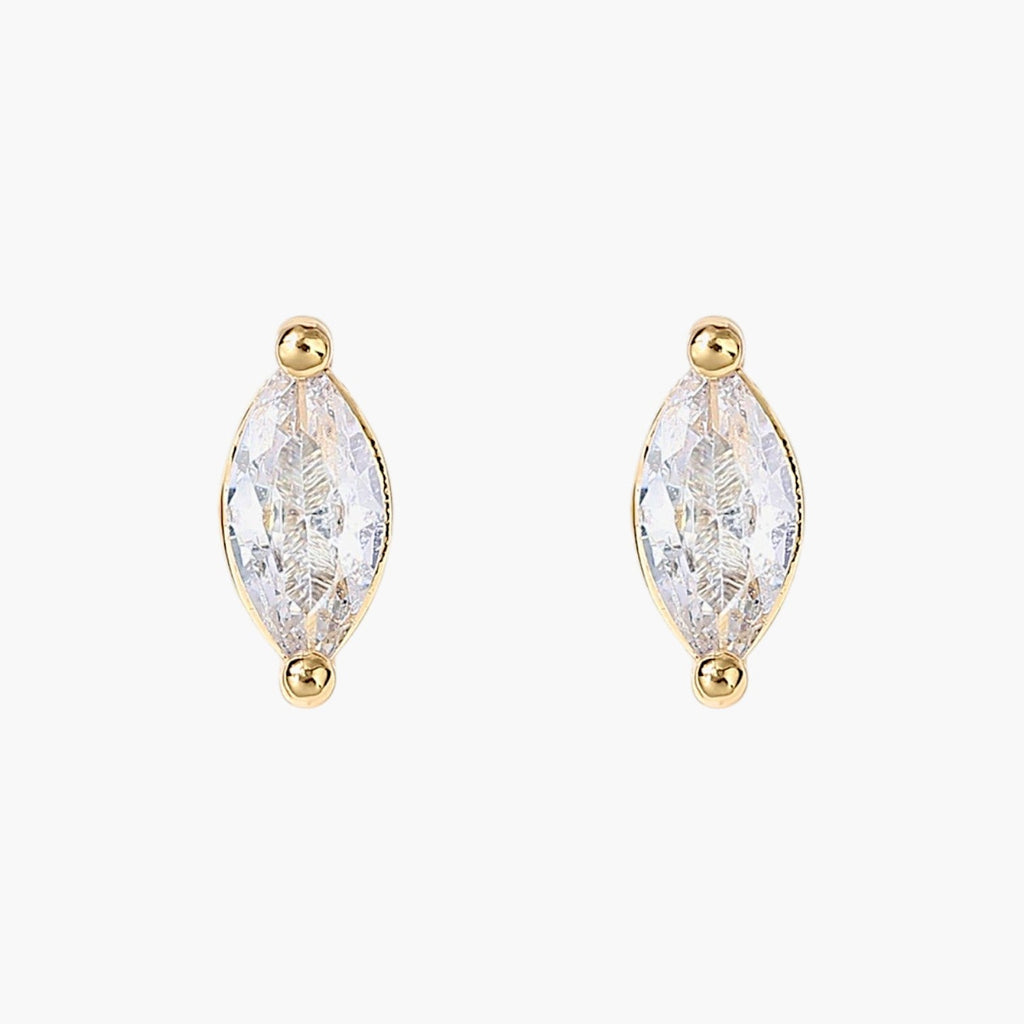 Marquise Tear Flat Back Stud Earrings
